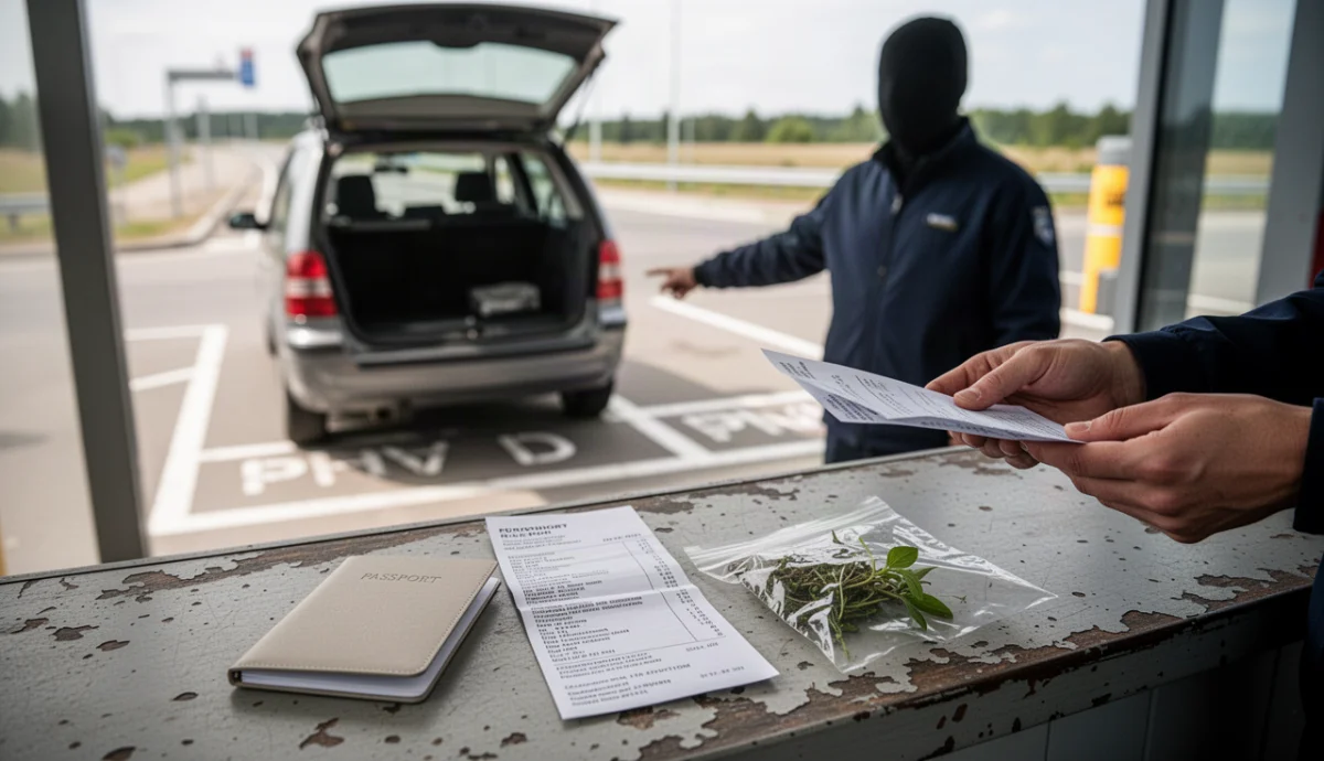 Contrôle douanier et routier au poste frontière